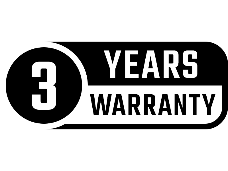 Badge som visar 3 års garanti